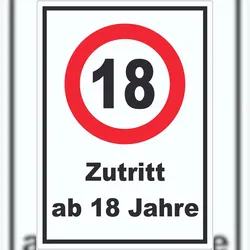 Zutritt ab 18 Jahre Aufkleber A1 (594x841mm)