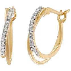 GLIZZ GL8634 Diamant-Ohrringe Gold 333/8K Creolen