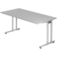 Bümö Schreibtisch Grau, Nachbildung, Rechteckig, 160x72x80 cm, FSC Mix,