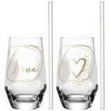 LEONARDO Longdrinkbecher 4er-Set Love PRESENTE,