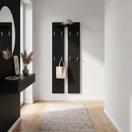 Vladon Garderobenpaneel Vladon 57 x 170 x 20 cm Schwarz