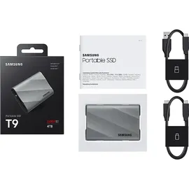 Samsung T9 PC/Mac Festplatte, 4 TB SSD, extern, Grau