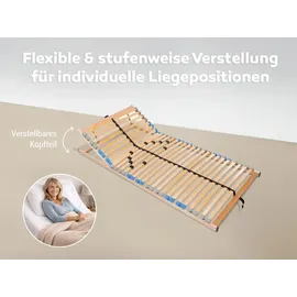 Betten-ABC MaDeRa 7-Zonen-Lattenrost mit Kopfteilverstellung 90 x 190 cm