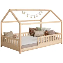 TICAA Hausbett Kay 120 x 200 cm Kiefer braun