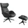 flexlux Relaxsessel More Leder 90 x 107 x 89 cm Grau mit Kopfteil