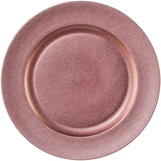 Melamin TELLER rund "SHINING". Dekoteller metallic 25cm, ROSA. Art.: 6017654-10