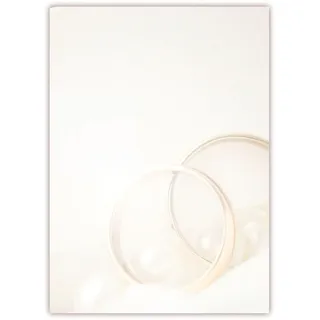Motivpapier Briefpapier (Hochzeit-5170, DIN A4, 100 Blatt) goldene Ringe