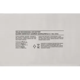 EMOS Wartungsfreier Bleiakku 6V, 7 Ah, Faston 4,7 mm, Bleiakkumulator für Alarmsysteme, Brandmeldetechnik, USV-Geräte, B9659