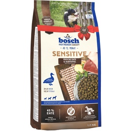 Bosch Tiernahrung bosch HPC Sensitive Ente & Kartoffel | Hundetrockenfutter für ernährungssensible Hunde aller Rassen | 1 x 3 kg