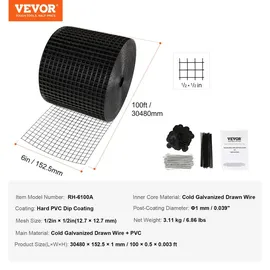 Vevor Vogelschutz für Solarmodule, 15,2 cm x 30,4 m, Taubenabwehr Solaranlagengitter mit 60 Edelstahl-Verschlüssen, Solarmodul-Schutz mit rostfreier