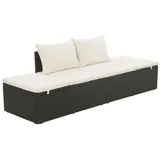 vidaXL Polyrattan Gartensofa schwarz