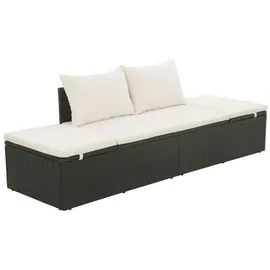 vidaXL Polyrattan Gartensofa schwarz