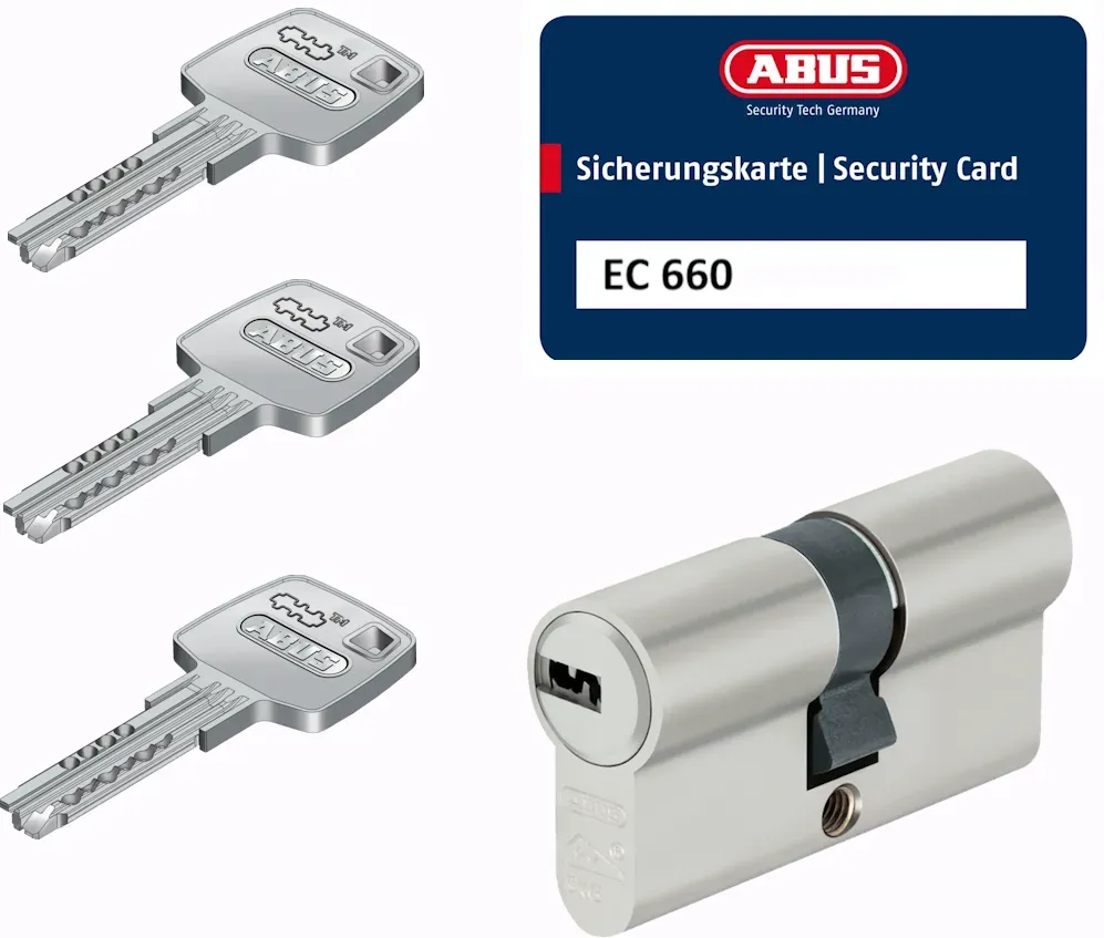 ABUS EC660NP Profildoppelzylinder Schließzylinder Türschloss Zylinder verschiedenschließend, ABUS Zylinder: Mehrschlüssel
