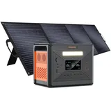 Greenery Powerstation G2500, 2304Wh/2500W Solar Generator mit 200w Solarpanel, 12 Ports, LiFePO4(4800 Peak),1,5 Stunde Schnellladung Power Station für Camping, Wohnmobile & Stromausfälle