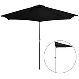 furnicato Balkon-Sonnenschirm Alu-Mast Schwarz 270x144x222cm Halbrund