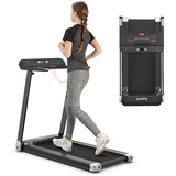 Costway Laufband klappbar, Elektrisches Walking Pad Zuhause | 0,75 HP Elektromotor | 3 Modi 12 Programme | LED Display | Geschwindigkeit 0-12 km/h | App-kontrolliert | Bluetooth-Lautsprecher
