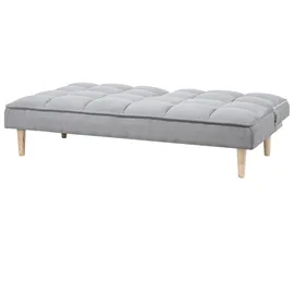 Beliani Schlafsofa 3-Sitzer Siljan Stoff Hellgrau Grau