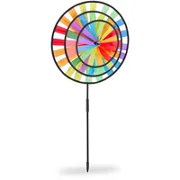 Relaxdays Windrad Gartenstecker 73,5 x 35,5 cm Gelb/Rot/Schwarz