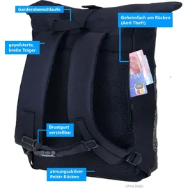 Elephant Gin Rucksack Damen Freizeitrucksack 13038 Schwarz