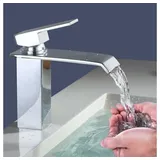 HOMELIVE Badarmatur Wasserfall Wasserhahn Bad Waschbeckenarmatur (Mischbatterie bad) Bad Wasserhahn Badezimmer Einhandmischer,Messing