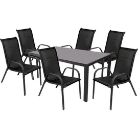 Mojawo Gartengarnitur Sitzgarnitur Stapelstühle Stapelsessel 7teilig 160x90cm