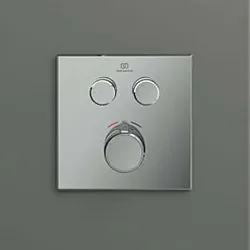 Ideal Standard CeraTherm Navigo Brausethermostat Unterputz A7302AA eckig, 2 Entnahmen, Fertigmontageset, verchromt