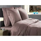 Heckett and Lane Bettwäsche Heckett & Lane Mako-Satin Bettwäsche 155x220 Banda Canyon Rose Streife, Mako-Satin, 2 teilig rosa