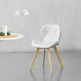 [en.casa] Esszimmerstuhl Älmhult Kunstleder Weiß 4er Set