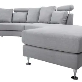 Beliani Sofa 7-Sitzer ROTUNDE Stoff Hellgrau