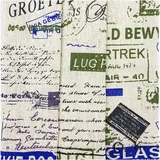 JMORCO Leinenstoff 70x45CM Vintage bedruckter Leinen-Baumwollstoff for DIY-Kleidung, Nähen, Basteln, Sofakissen, Vorhang, Tischdecke, Textildekormaterial(Blue)