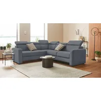 sit&more Ecksofa Bologna L-Form, Kopfteilverstellung, wahlweise mit Bettfunktion und Schubkasten grau