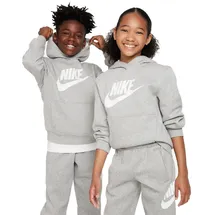 Nike Sportswear Club Fleece Hoodie Kinder 063 dk grey heather/white XS 122-128 cm