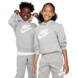 Nike Sportswear Club Fleece Hoodie Kinder 063 dk grey heather/white XS 122-128 cm