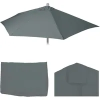 MCW Ersatzbezug für Sonnenschirm Halbrund 270 cm Polyester Anthrazit