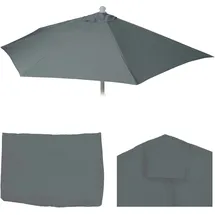 MCW Ersatzbezug für Sonnenschirm Halbrund 270 cm Polyester Anthrazit