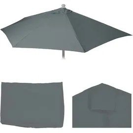 MCW Ersatzbezug für Sonnenschirm Halbrund 270 cm Polyester Anthrazit