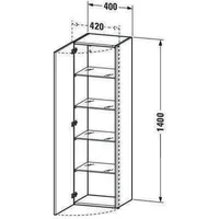 Duravit DuraStyle Hochschrank DS1219L9143 40x36x140cm, Tür links, taupe/basalt matt
