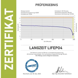 LANGZEIT Batterien Langzeit LiFePO4 100Ah 12V