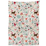 ABAKUHAUS Tischdecke Weihnachten 140 x 170 cm Blau-Braun