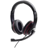 Gembird Over Ear Headset kabelgebunden Schwarz, Rot Lautstärkeregelung, Headset