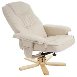 Mendler Relaxsessel Fernsehsessel Sessel ohne Hocker M56 Kunstleder FSC®-zertifiziert ~ creme