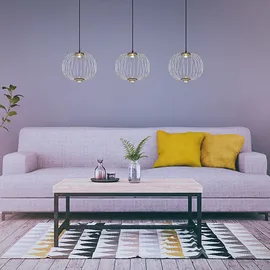 GLOBO Hängelampe Esstischlampe Pendellampe chrom LED Wohnzimmerlampe 3 flammig h 150cm