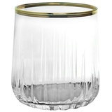 Pasabahce Nova 420154 4er-Set Glas mit Goldrand Wasserglas Trinkglas Saftglas Transparent