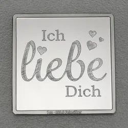 Silberbarren 1oz Ich liebe dich Gravurbarren quadratisch