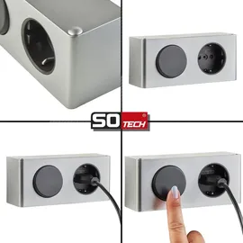 SOTech Steckdose für Spiegelschränke silbergrau Stromversorgung für 12V LED Beleuchtung
