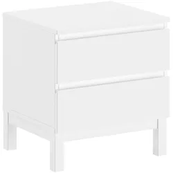 Nachttisch VIPACK "kann rechts oder links angestellt werden, man hat alles griffbereit", weiß (weiß, weiß, weiß), B:50cm H:53,8cm T:45cm, Tische, inkl. 2 geräumigen Schubladen (Soft-Close), Ausf. weiß lackiert