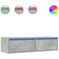 VidaXL TV-Schrank mit LED-Leuchten Betongrau 100x35,5x25 cm