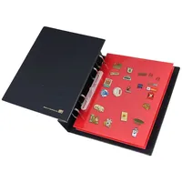 Schwäbische Albumfabrik Pin-Sammelalbum mit roten Samttafeln, extrastark