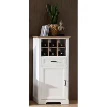 Innostyle Stauraumschrank "Jasmin", weiß (piniefarbe, weiß, eichefarben), B:66cm H:136cm T:42cm, Holzwerkstoff, MDF, Metall, Schränke, Stauraumschrank, mit Weinregal