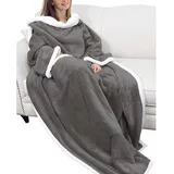 Kuscheldecke Mit Ärmeln Und Taschen – Weicher Mikrofaser-flanell – Größe 170 X 120 Cm – Ideal Zum Entspannen Auf Dem Sofa